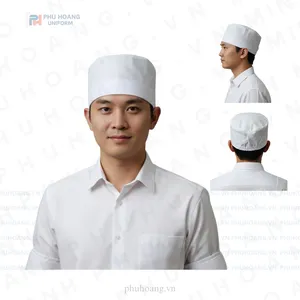 NÓN VẢI TRẮNG CHUN SAU DÁNG CAO MAY SẴN SN034