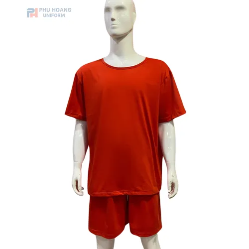 SET QUẦN ÁO SPA NÚT SAU LƯNG MÀU ĐỎ (MAY SẴN) SS0010