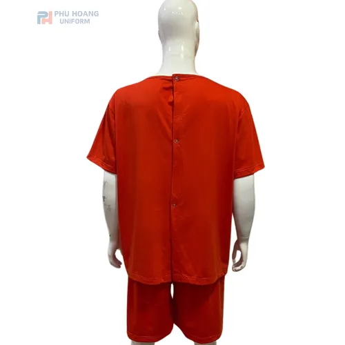 SET QUẦN ÁO SPA NÚT SAU LƯNG MÀU ĐỎ (MAY SẴN) SS0010