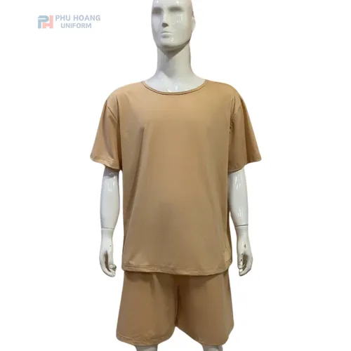 SET QUẦN ÁO SPA NÚT SAU LƯNG MÀU KEM (MAY SẴN) SS008