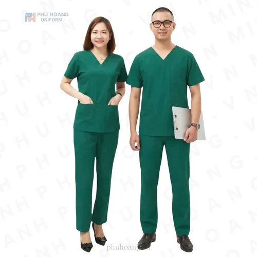 BỘ SCRUBS NAM XANH LÁ ĐẬM