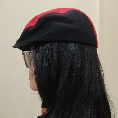 MŨ NỒI BERET PHỤC VỤ ĐỎ PHỐI ĐEN MAY SẴN SV003
