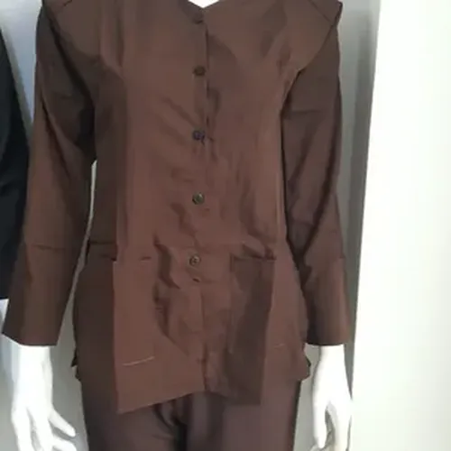 BỘ ĐỒ BÀ BA MÀU NÂU ĐẬM MAY SẴN ST002