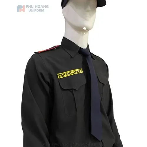 ÁO BẢO VỆ MÀU ĐEN TAY DÀI MAY SẴN SQ008