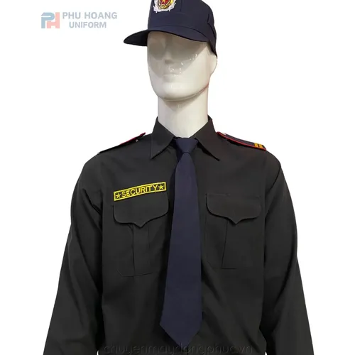 ÁO BẢO VỆ MÀU ĐEN TAY DÀI MAY SẴN SQ008