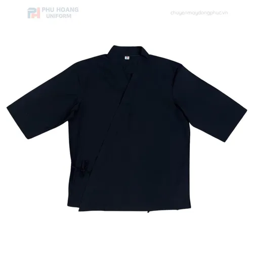 ÁO BẾP NHẬT ĐEN MAY SẴN SB012