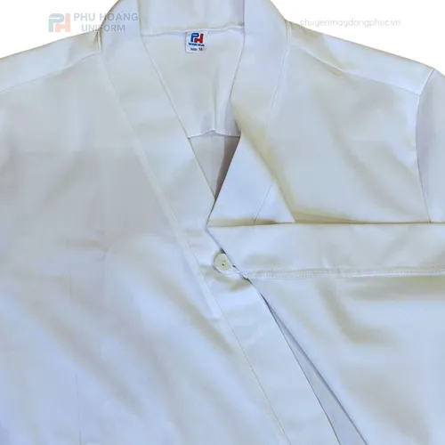 ÁO BẾP NHẬT COTTON TRẮNG MAY SẴN SB014