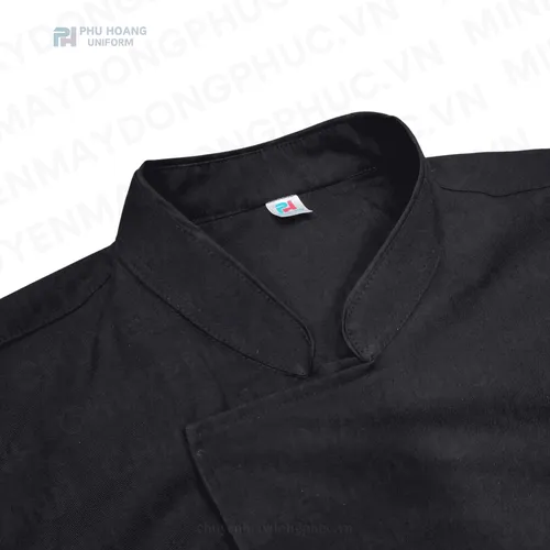 ÁO BẾP ĐEN NÚT BẤM SB016 (MAY SẴN) 