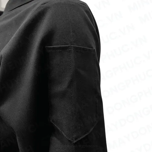 ÁO BẾP ĐEN NÚT BẤM SB016 (MAY SẴN) 