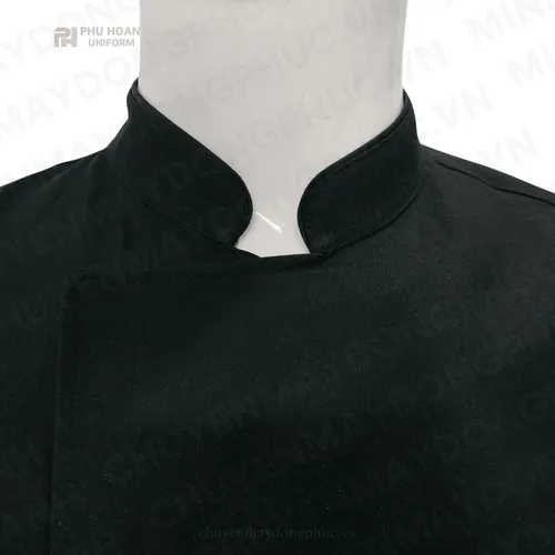 ÁO BẾP ĐEN NÚT BẤM SB016 (MAY SẴN) 