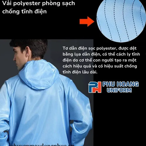 ÁO CHOÀNG CHỐNG TĨNH ĐIỆN MÀU TRẮNG (MAY SẴN) SW004