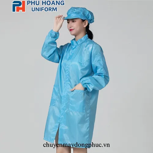 ÁO CHOÀNG CHỐNG TĨNH ĐIỆN MÀU XANH (MAY SẴN) SW003