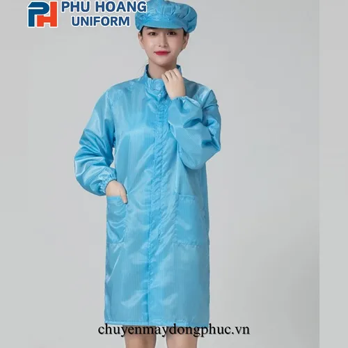 ÁO CHOÀNG CHỐNG TĨNH ĐIỆN MÀU TRẮNG (MAY SẴN) SW004