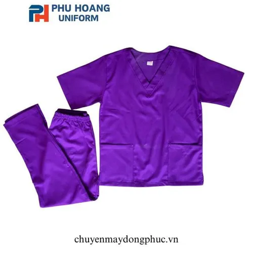 BỘ QUẦN ÁO SCRUBS TÍM ĐẬM (MAY SẴN) – SH002