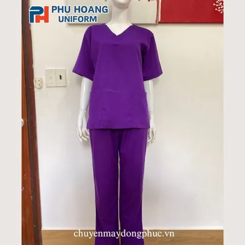 BỘ QUẦN ÁO SCRUBS TÍM ĐẬM (MAY SẴN) – SH002