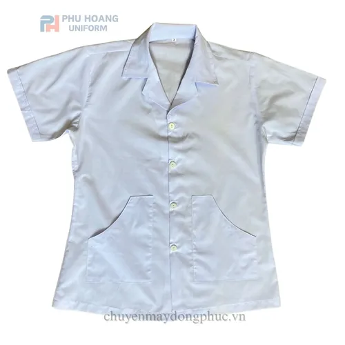 ÁO THỦY SẢN MÀU TRẮNG (MAY SẴN) SW013