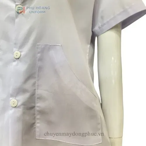 ÁO THỦY SẢN MÀU TRẮNG (MAY SẴN) SW013