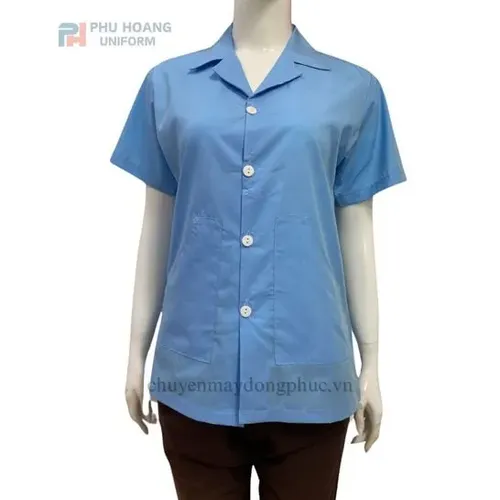 ÁO THỦY SẢN MÀU XANH (MAY SẴN) SW012