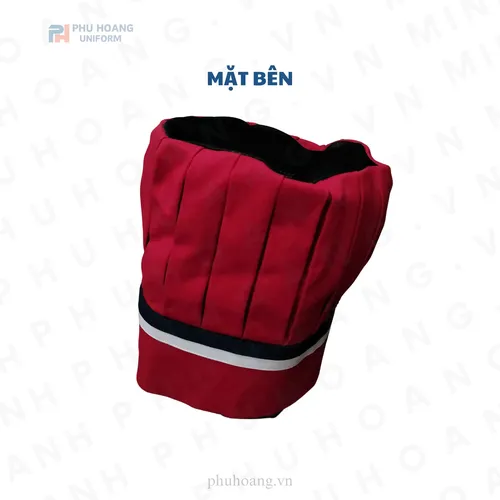 NÓN BẾP TRƯỞNG ĐỎ ĐÔ DÁN SAU CHÓP LƯỚI MAY SẴN SN038