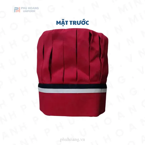 NÓN BẾP TRƯỞNG ĐỎ ĐÔ DÁN SAU CHÓP LƯỚI MAY SẴN SN038