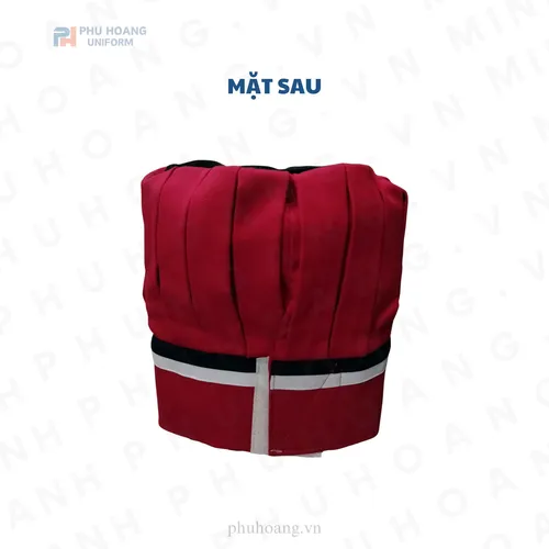 NÓN BẾP TRƯỞNG ĐỎ ĐÔ DÁN SAU CHÓP LƯỚI MAY SẴN SN038