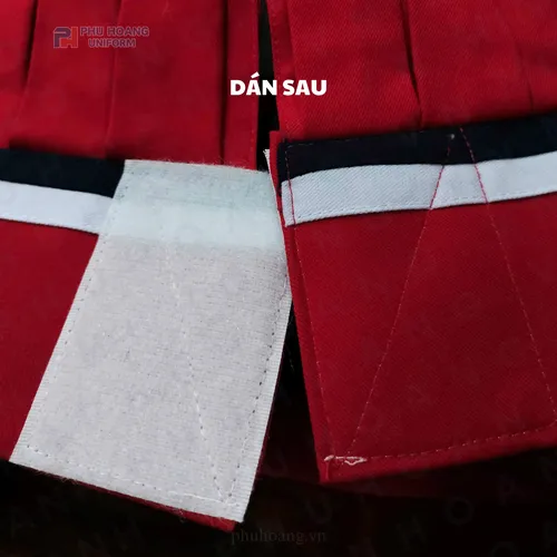 NÓN BẾP TRƯỞNG ĐỎ ĐÔ DÁN SAU CHÓP LƯỚI MAY SẴN SN038