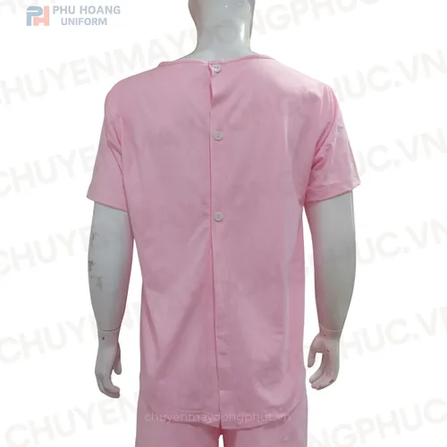 SET QUẦN ÁO SPA NÚT SAU LƯNG MÀU HỒNG (MAY SẴN) SS007