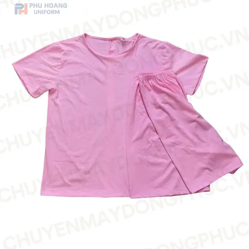 SET QUẦN ÁO SPA NÚT SAU LƯNG MÀU HỒNG (MAY SẴN) SS007