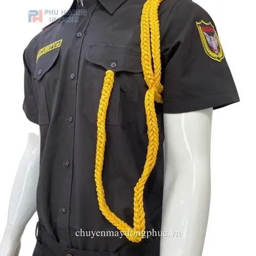 ÁO BẢO VỆ MÀU ĐEN TAY NGẮN MAY SẴN SQ007