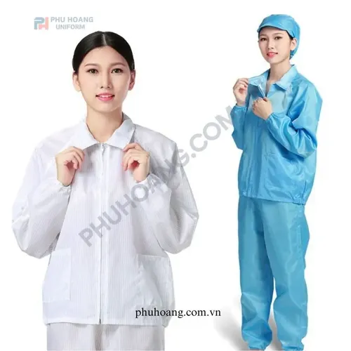 QUẦN ÁO CHỐNG TĨNH ĐIỆN MÀU TRẮNG (MAY SẴN) SW002