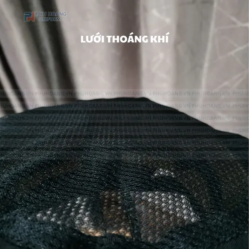 NÓN BẾP ĐEN CHÓP LƯỚI DÁN SAU MAY SẴN SN037