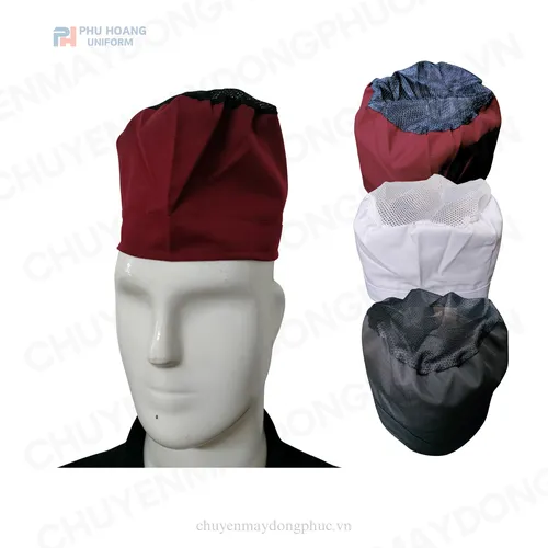 NÓN BẾP CHÓP LƯỚI CHUN SAU ĐỎ ĐÔ MAY SẴN SN032