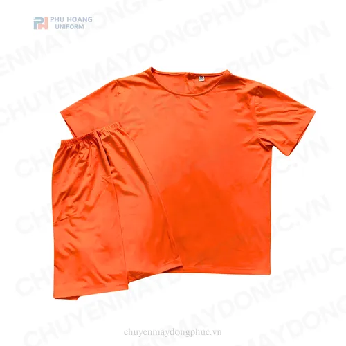 SET QUẦN ÁO SPA NÚT SAU LƯNG CAM ĐẬM (MAY SẴN) SS004