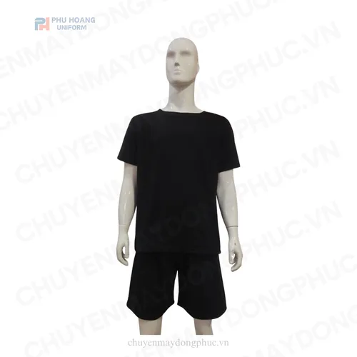 SET QUẦN ÁO SPA NÚT SAU LƯNG MÀU ĐEN (MAY SẴN) SS002