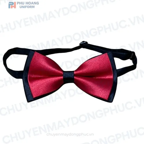 NƠ PHỤC VỤ MÀU ĐỎ TƯƠI PHỐI ĐEN MAY SẴN SG011