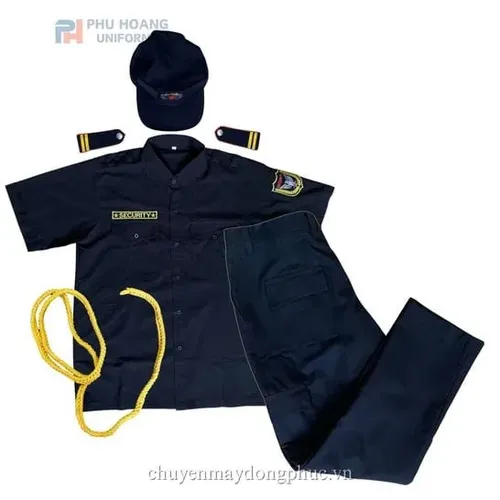 ÁO BẢO VỆ MÀU ĐEN TAY NGẮN MAY SẴN SQ007