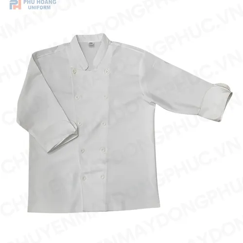 ÁO BẾP TRẮNG TAY DÀI SB008 (MAY SẴN) 