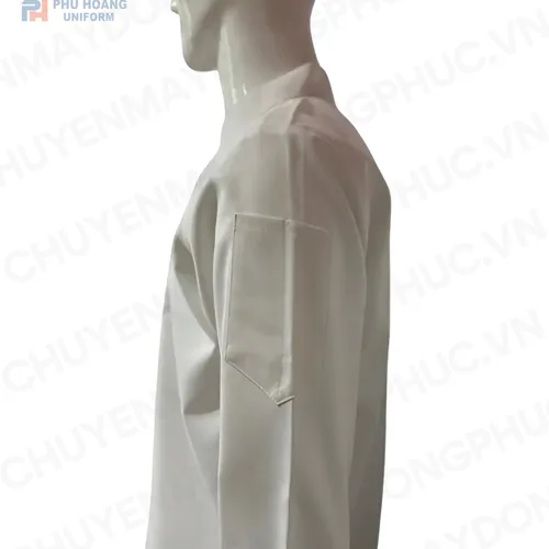 ÁO BẾP TRẮNG TAY DÀI SB008 (MAY SẴN) 