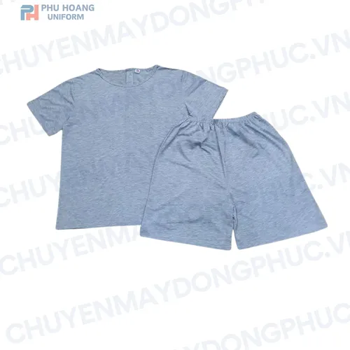 SET QUẦN ÁO SPA NÚT SAU LƯNG MÀU XÁM (MAY SẴN) SS001