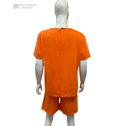 SET QUẦN ÁO SPA NÚT SAU LƯNG CAM ĐẬM (MAY SẴN) SS004