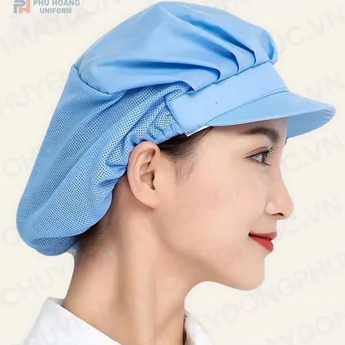 NÓN TRÙM ĐẦU LƯỚI SAU MÀU XANH MAY SẴN SN001