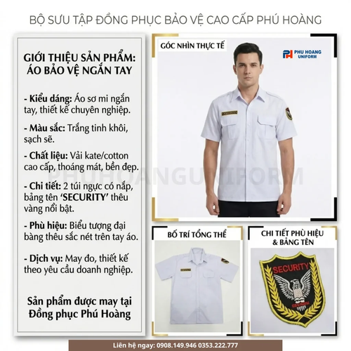Áo Bảo Vệ Tay Ngắn Trắng