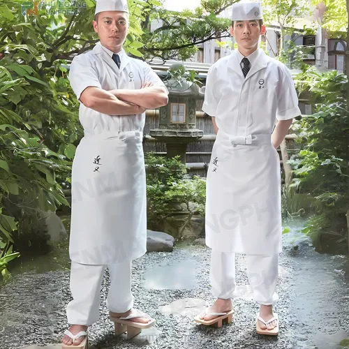 ÁO BẾP NHẬT KAKI TRẮNG MAY SẴN SB015