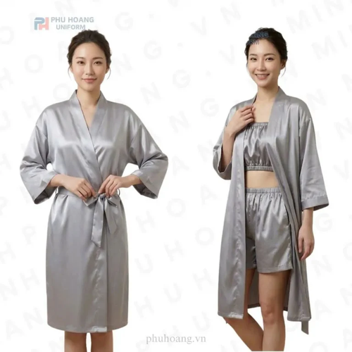 ÁO CHOÀNG SPA MÀU XÁM BẠC
