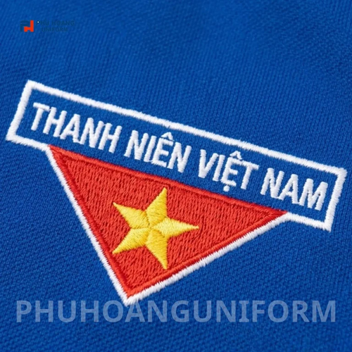 Áo Polo Đoàn Thanh Niên Tay Ngắn Xanh Dương