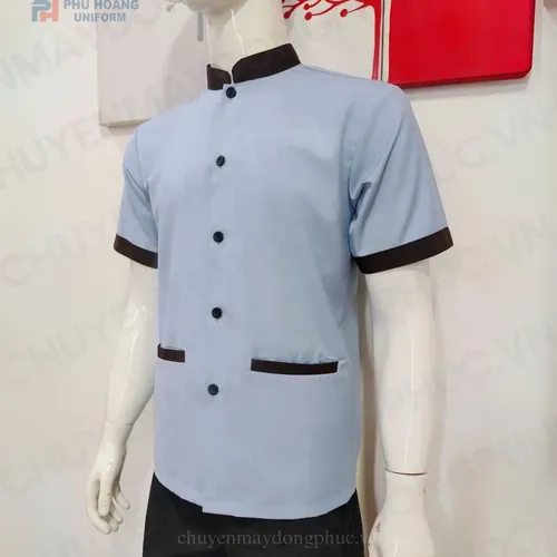 ĐỒNG PHỤC TẠP VỤ NAM MÀU XÁM PHỐI NÂU MAY SẴN SL008