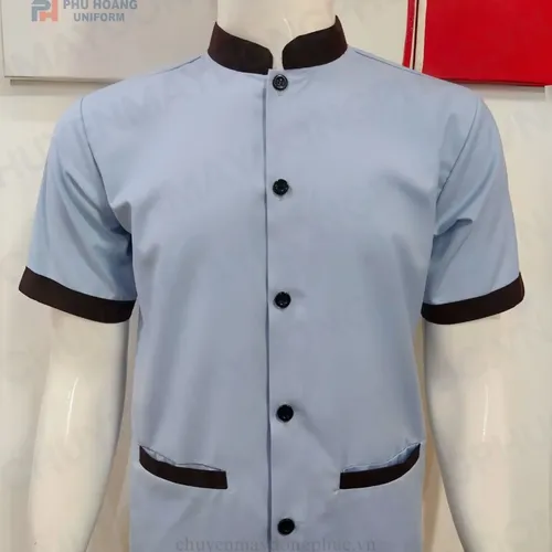 ĐỒNG PHỤC TẠP VỤ NAM MÀU XÁM PHỐI NÂU MAY SẴN SL008