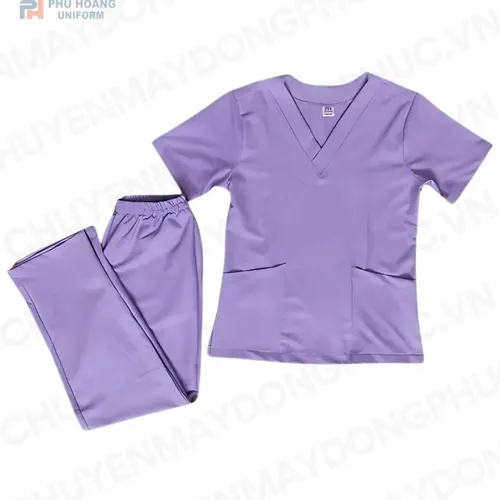 BỘ QUẦN ÁO SCRUBS TÍM NHẠT (MAY SẴN) – SH001