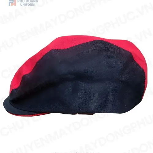 MŨ NỒI BERET PHỤC VỤ ĐỎ PHỐI ĐEN MAY SẴN SV003