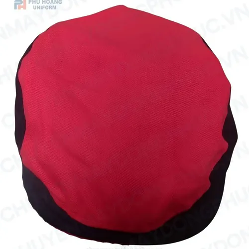MŨ NỒI BERET PHỤC VỤ ĐỎ PHỐI ĐEN MAY SẴN SV003
